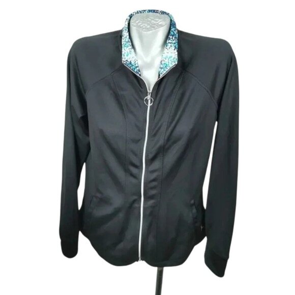 Danskin  Warm-up Jacket Black Size XL Full Zip - Picture 1 of 8